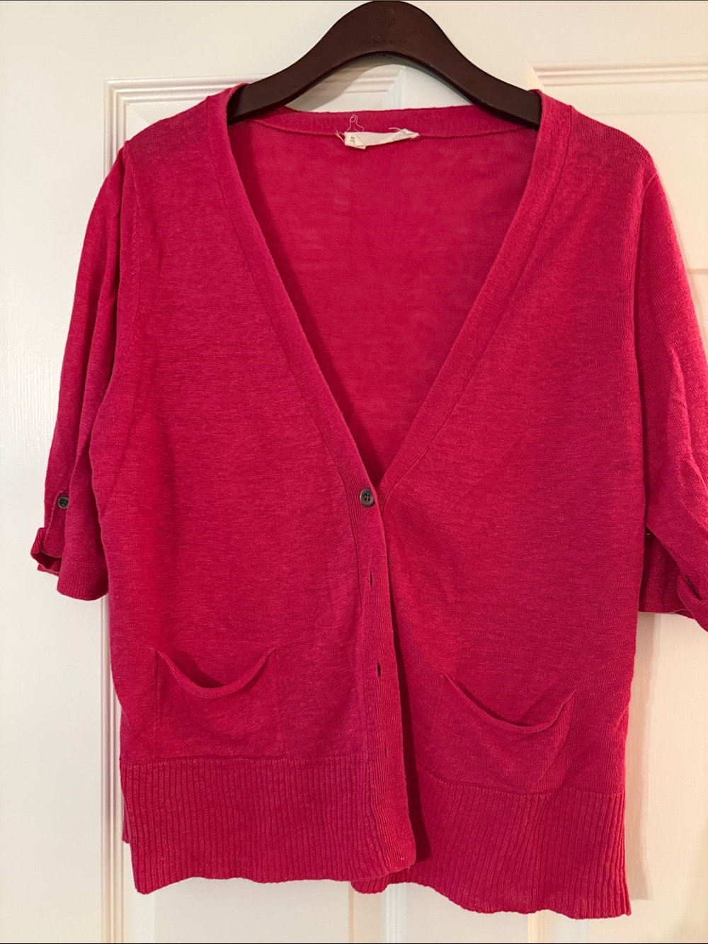 Eileen Fisher short sleeve cardigan medium